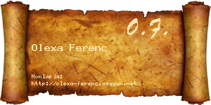 Olexa Ferenc névjegykártya